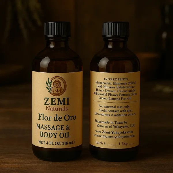 Flor de Oro Massage and Body Oil by Zemi Naturals