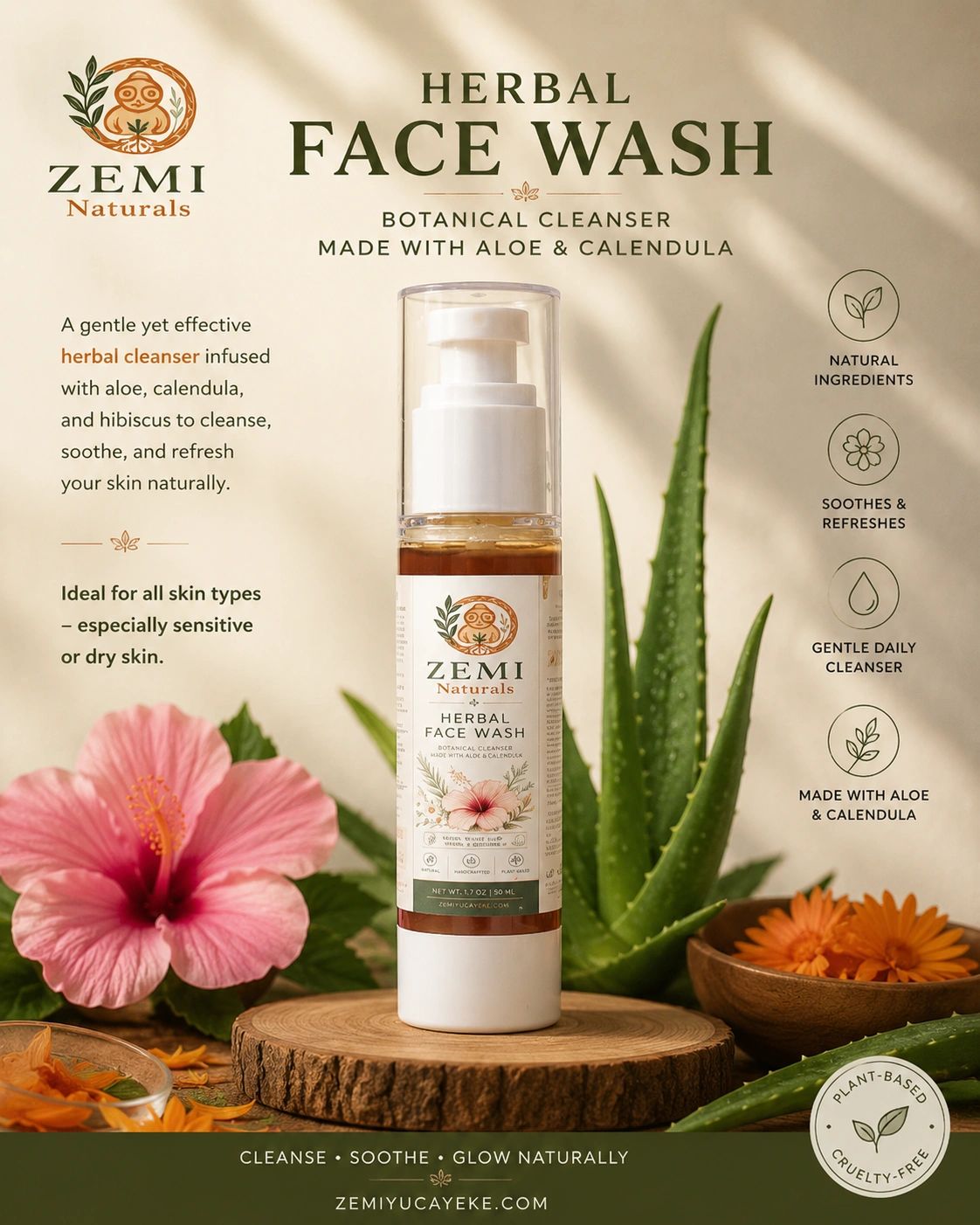 Zemi Naturals herbal face wash